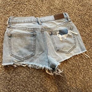Blue Distressed Jean Shorts Vintage Style
